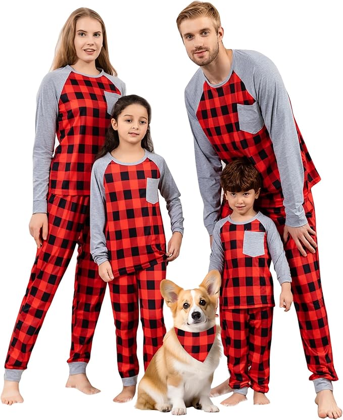 Schbbbta Family Matching Pajamas Holiday Sleepwear Long Sleeve Pjs Sets