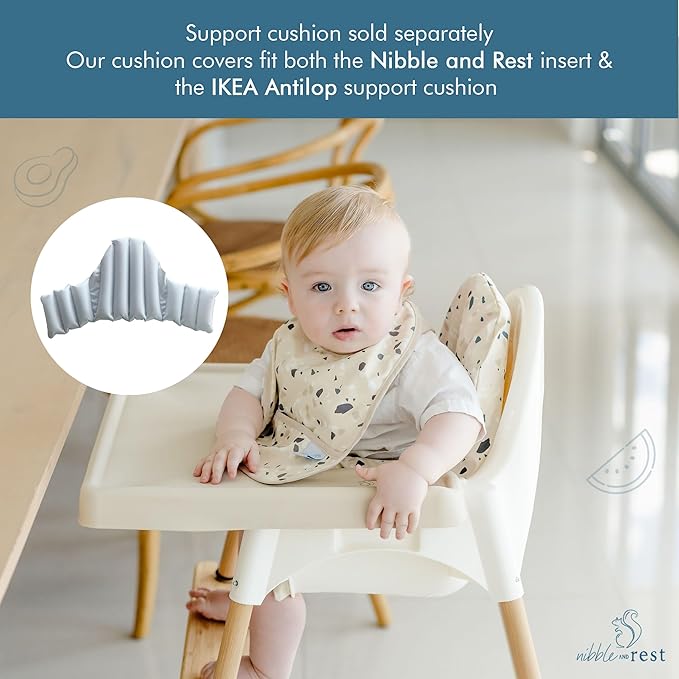 Nibble and Rest Highchair Cushion Cover for Inflatable Cushion, Compatible for IKEA Antilop Highchair,Accessories Stain-Proof and Wipeable Cushion Cover (Cushion NOT Included)(Sage Savannah)