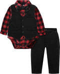A&J DESIGN Baby Boy Suits Clothes Infant Toddler Formal Gentleman Outfits, Dress Shirt + Vest + Bow Tie + Pants Wedding Set