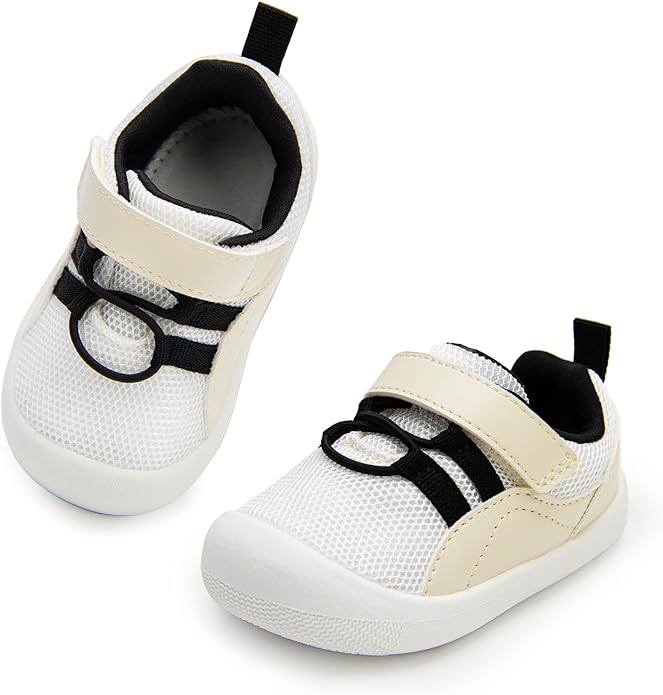 Wide Toddler Shoes Boys Girls Zero Drop Barefoot Infant First Walking Shoes Mesh Breathable Lightweight Soft Nonslip Baby Sneakers