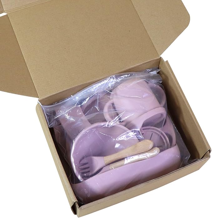 Silicone Baby Feeding Set | BPA-FREE |9 PCS Baby Led Weaning Supplies Self Feeding Utensils | Divided Suction Plate Bowl Bib Training Sippy Cup Spoon Fork (Pink)