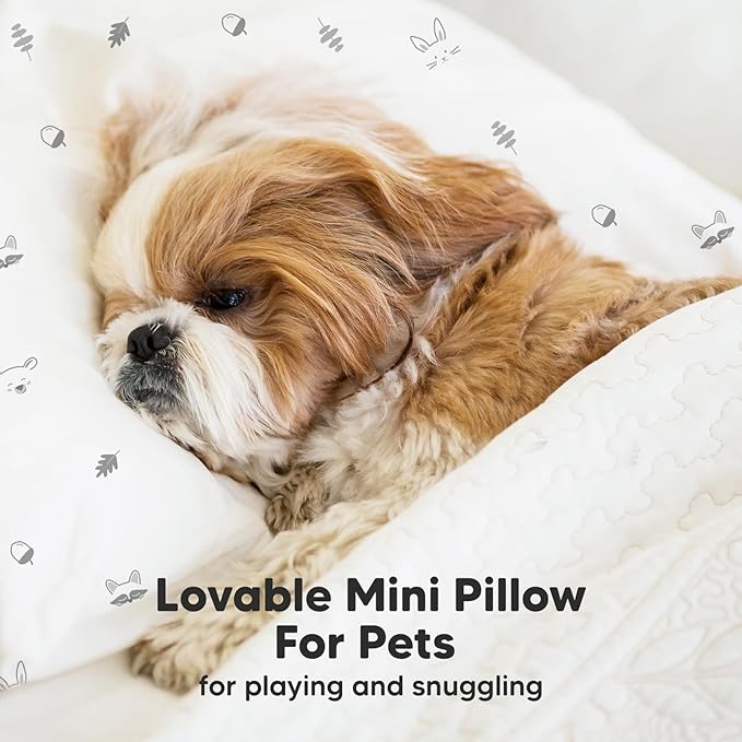 Mini Toddler Pillow with Pillowcase - 9x13 My Little Dreamy Travel Kids Pillow for Sleeping, Toddler Bed, Small, Tiny, Organic Cotton Pillowcase, Soft & Breathable, Kids 2-4 Years Old (Flora Vale)