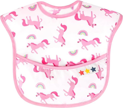 Accmor Baby Bibs, Waterproof Baby Toddler Bibs, Apron Smock Bib for Baby Boys Girls, Essential Must Have for Eating, Feeding