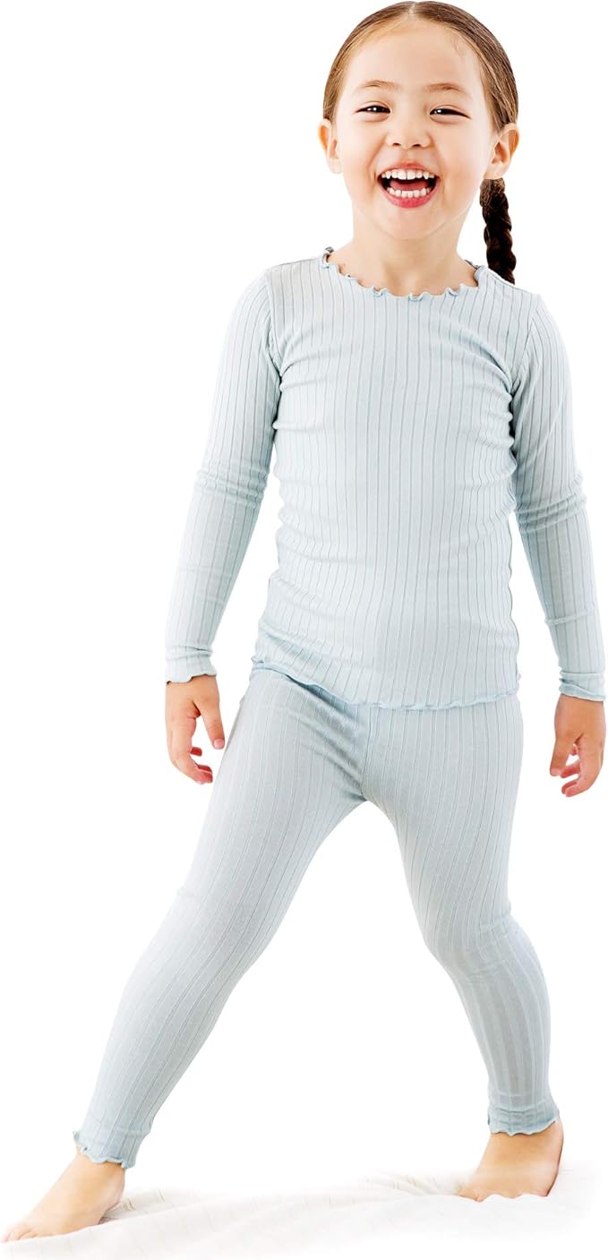 VAENAIT BABY 6M-12Y Infant Kids Toddler Junior Girls Soft Comfy Modal Tencel Shirring Sleepwear Pajamas 2pcs Set