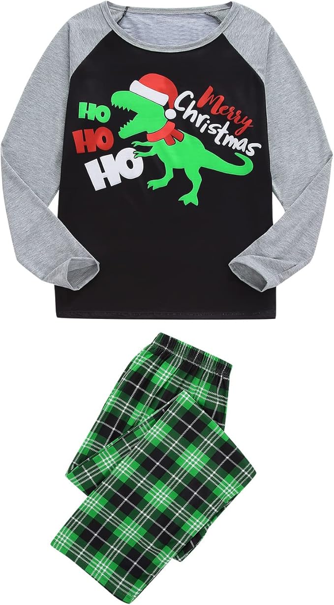 Awoscut Christmas Family Matching Pajamas Christmas Pjs Holiday Nightwear Sleepwear Sets Long Sleeve Pjs