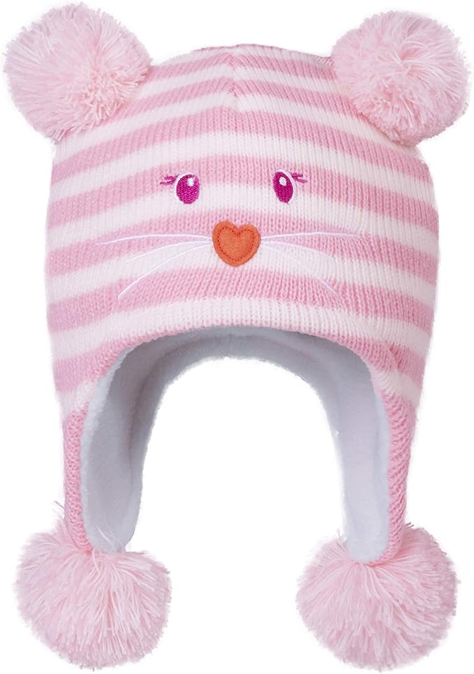 LANGZHEN Toddler Kids Infant Winter Hat,Earflap Knit Warm Cap Fleece Lined Beanie for Baby Boys Girls