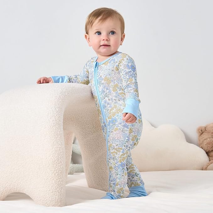 pureborn Baby Infant Boys Girls Sleeper Snug Fit Viscose from Bamboo Pajamas 0-24 Months