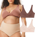 Motherhood Maternity Womens Soft Cotton Spandex Wrap Front Maternity & Nursing Sleep Bralette Bra S-3x
