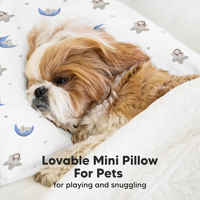 Mini Toddler Pillow with Pillowcase - 9x13 My Little Dreamy Travel Kids Pillow for Sleeping, Toddler Bed, Small, Tiny, Organic Cotton Pillowcase, Soft & Breathable, Kids 2-4 Years Old(Space Drift)
