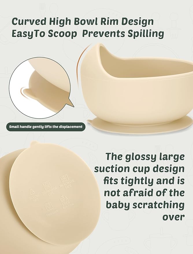 Silicone Baby Feeding Set, 18PCS Baby Led Weaning Supplies, Eating Essentials Utensils with Suction Plate and Bowl, Adjustable Silicone Bib, for 6+ Months (Pink+Green)