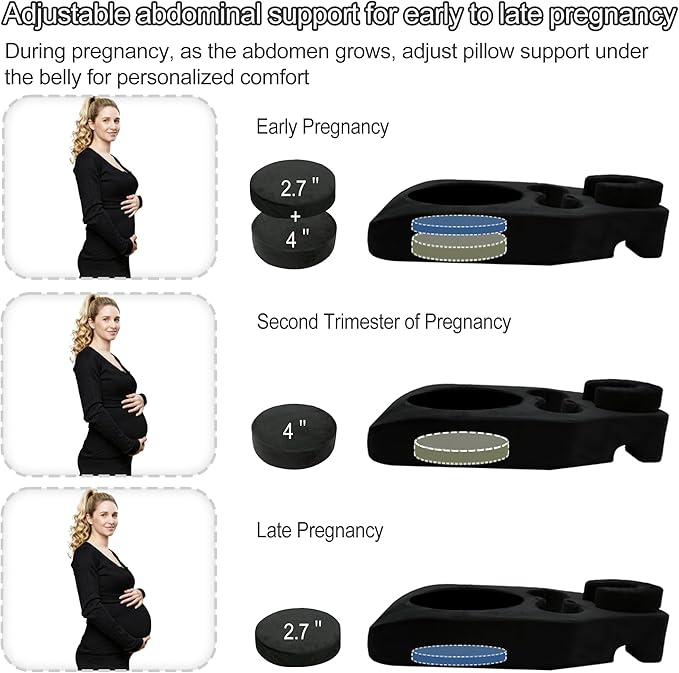 Pregnancy Massage Cushion & Headrest for Bed,Full Body Maternity Pillow with Belly and Breast Support,Prenatal Bolster for Relaxing,Ideal for Prone Massage After Breast Surgery & During Pregnancy