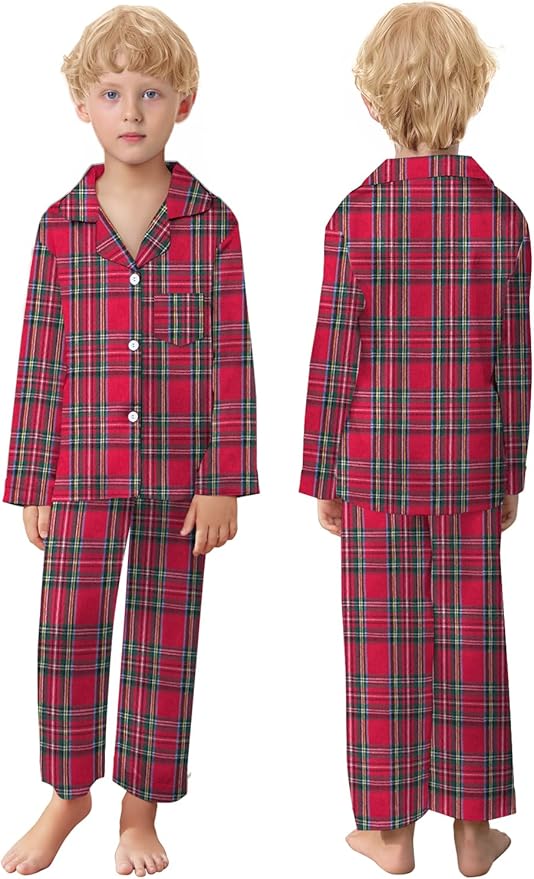 Schbbbta Family Matching Pajamas Holiday Sleepwear Long Sleeve Pjs Sets