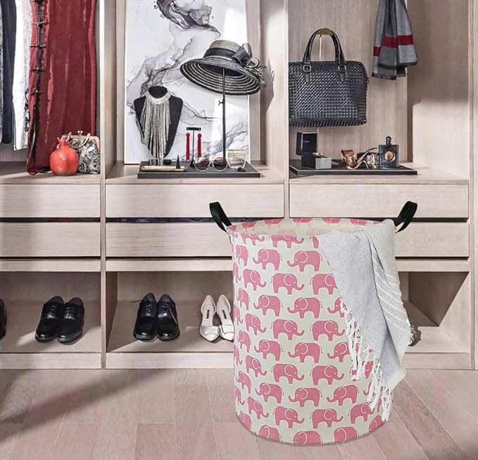Round Laundry Hamper Storage Basket Laundry Organizer Hamper Storage Bins Clothes and Toys Box Nursery Hamper Gift Basket For Kids with Handles
