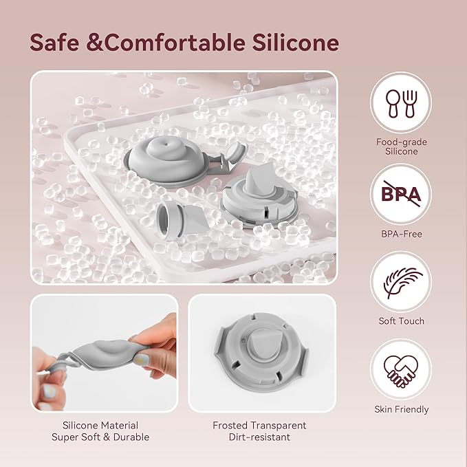 6 PC Duckbill Valves and 2 PC Silicone Diaphragms Compatible with Momcozy M9 Replacements Parts, Replace Mom Cozy M9 Pump Parts, Momcozy Mobile Flow Breastfeeding Accessories