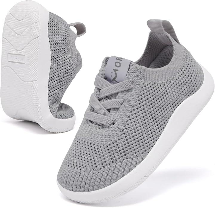 MORENDL Toddler Wide Toe Box Barefoot Shoes Baby First Walking Shoes Boys Girls Non-Slip Zero Drop Minimalist Sneakers