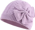 JANGANNSA Winter Warm Knitted Baby Hat for Girls Cotton Lined Infant Toddler Hat Autumn Cute Bow Classic Girls Beanie 0-6Y