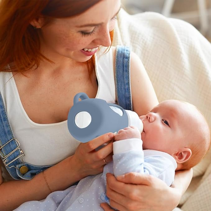 BUSOHA 3 Pack Silicone Sleeves for Avent Baby Bottles - Anti Breakage Baby Bottle Holder with Handle for Avent Natural Glass Baby Bottles,Compatible with Avent Baby Bottle,4 oz