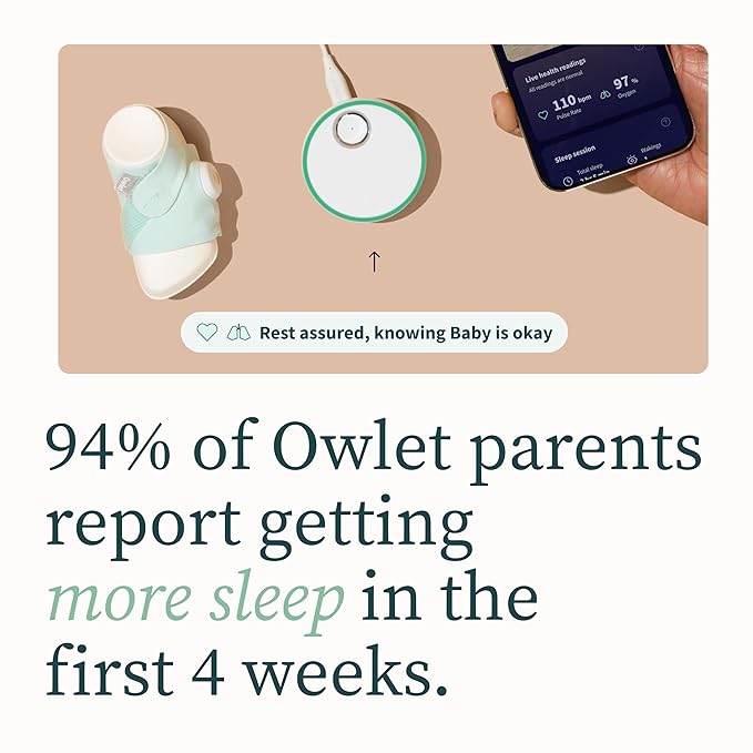 Dream Sock – Smart Wearable Baby Monitor, Infant Pulse Oximeter Tracks Oxygen & Heart Rate | Parents Receive Alerts, Sleep & Health Insights via App | Dusty Rose