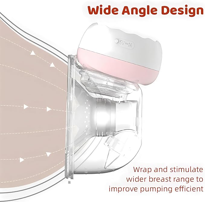 Electric Hands-Free Breast Pumps, Wearable Breast Pump with 4 Modes, 12 Levels, LCD Display, Memory Function Rechargeable with Massage and Pumping Mode 24mm Flange (1 Pack)
