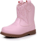 Blikcon Toddler Cowboy Boots for Boys Girls Baby Infant Cowgirl Boots Round Toe All Seasons 6-36 Months (Infant/Toddler)