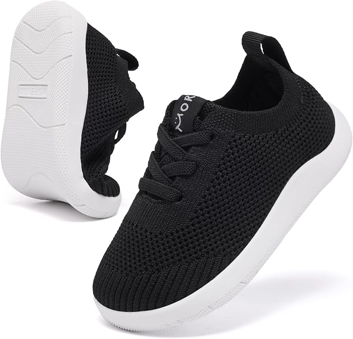 MORENDL Toddler Wide Toe Box Barefoot Shoes Baby First Walking Shoes Boys Girls Non-Slip Zero Drop Minimalist Sneakers