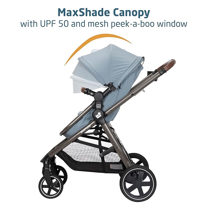 Maxi-Cosi Zelia™ Luxe 5-in-1 Modular - Baby Travel System Car Seat and Stroller, Infant Car Seat and Stroller Combo, Baby Car Seat and Stroller Combo in New Hope Grey