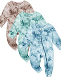 Jimonda Baby Girls Boys Footless Pajamas,Rayon From Bamboo Pjs 2 Way Zipper Long Sleeve Soft Sleeper,Infant Tie-dye Romper