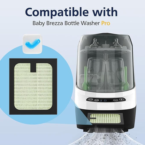 4 Pack HEPA Filter Replacement for Baby Brezza Baby Bottle Washer Pro, High Performance Filtration for Air Cleaner Dust