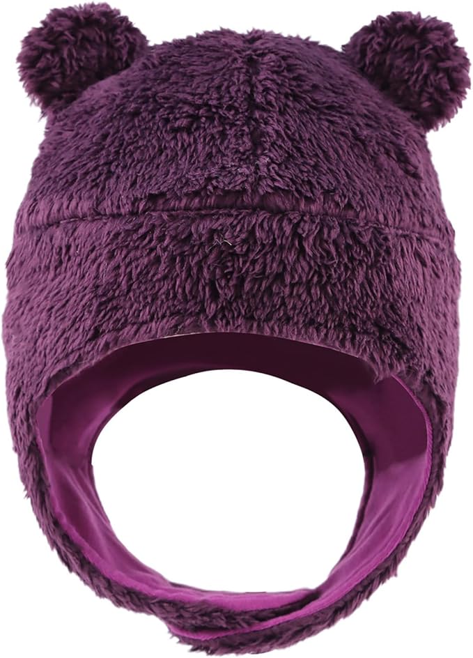 Bear Baby Winter Hat Toddler Earflap Beanie Unisex Infant Snow Cap Warm Fleece Kids Trapper Hats for Girls Boys 0-36M