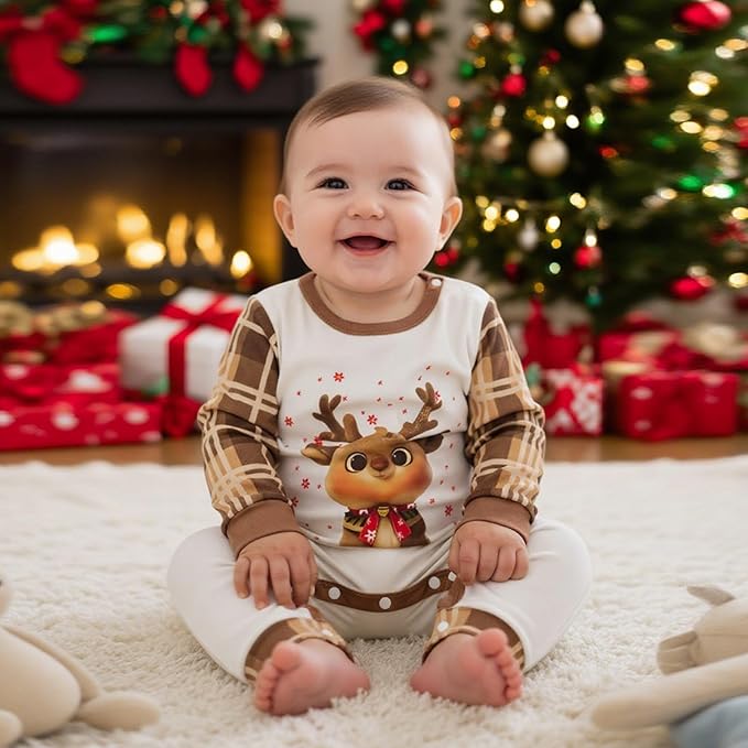 Awoscut Family Christmas Pajamas Matching Pajamas for Family, Xmas PJs Sets Holiday Sleepwear