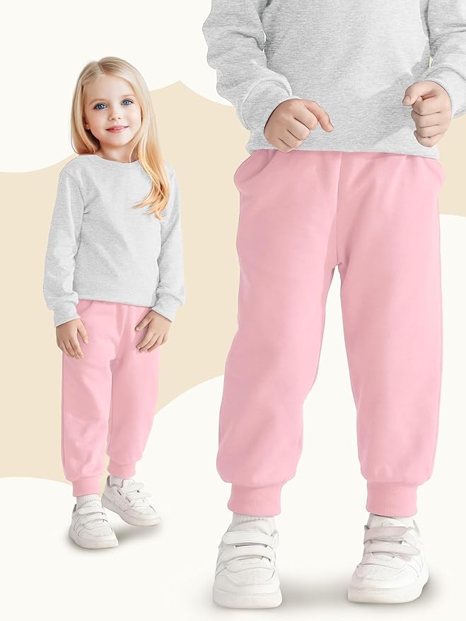 HXP 3 Pack Toddler Sweatpants Cotton Toddler Boys Girls Unisex Sweatpants Pants with Pocket Drawstring