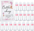 Roowest Bottle Chug Baby Shower Game Favors Including Pink Bear Theme Wooden Sign and 18 Pcs Baby Bottles for Gender Reveal Party Supplies