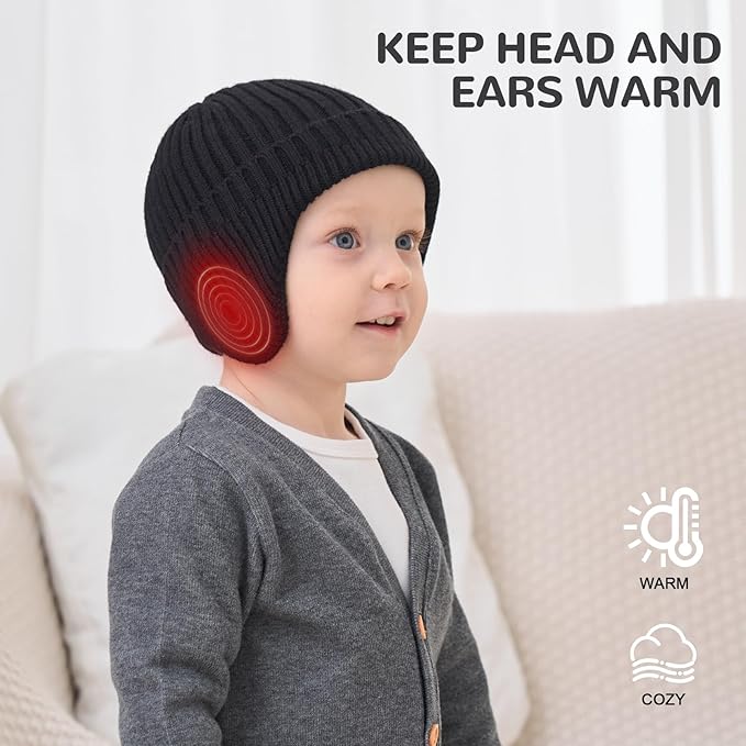 POXIMI Baby Boy Winter Hat Toddler Warm Beanie Girl Knit Hats with Earflap Kid Cute Earmuffs