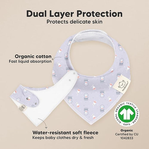 8-Pack Organic Baby Bandana Bibs for Girls - Super Absorbent Triangle Baby Bibs for Drooling and Teething Infant, 100% Cotton Extra Soft for Newborn, Infant 0-36 Months (Dreamers)
