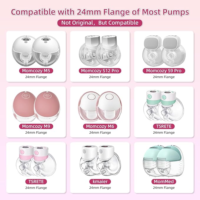 Flange Inserts 21mm 8PCS,Wearable Breast Pump Parts Compatible with Momcozy S12 pro/S9 pro/S12/S9/Medela/Spectra/TSRETE 24mm Breast Pump Shields/Flanges,Reduce 24mm Nipple Tunnel Down to 21mm