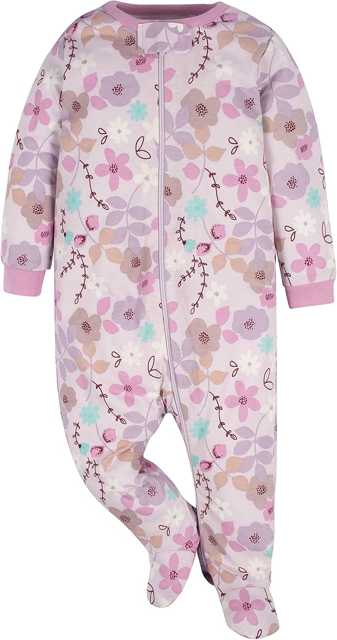 Gerber Baby Girls 4 Pack Sleep 'N Play Footie