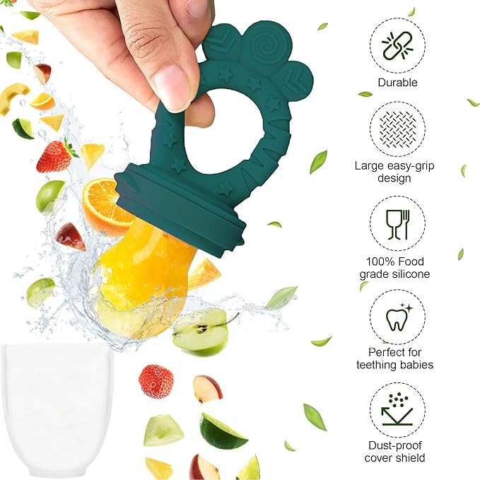 Silicone Baby Feeding Set – 10 Pcs Baby Led Weaning Supplies & Self Feeding Kit | Toddler Plates and Bowls Set, Bib, Fruit Feeder, Cup, Spoons & Forks – Empower Independence with LimeOr -Green Spruce