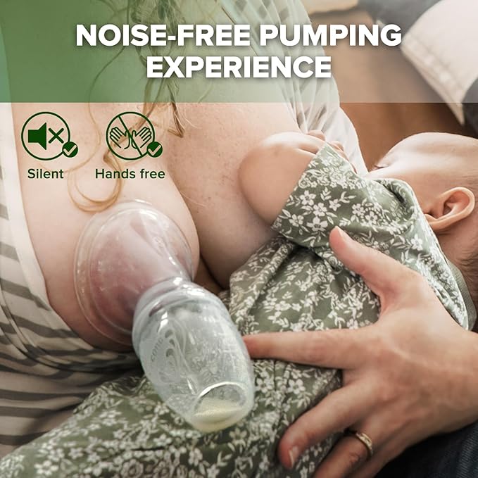 haakaa Manual Breast Pump Breastfeeding Pump with Food Grade Silicone Cap (Grey) 4oz/100ml