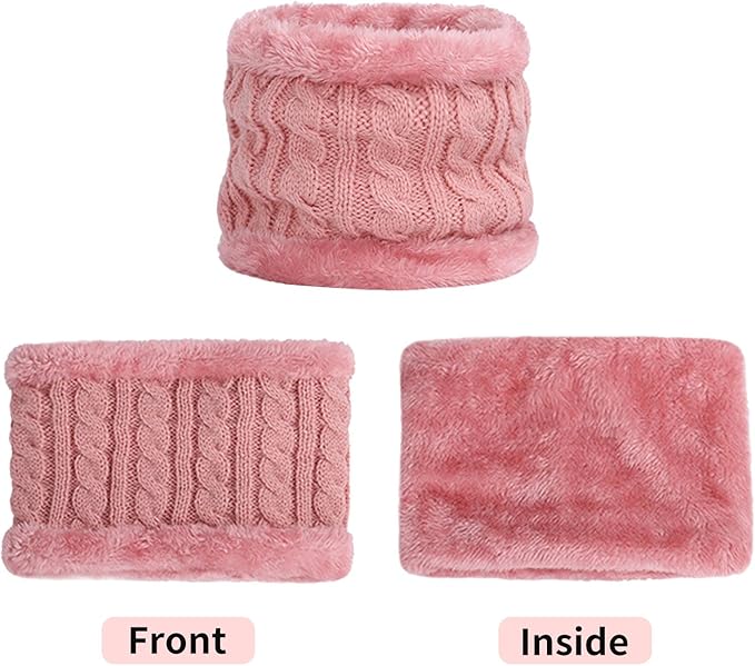 Duoyeree Baby Winter Hat Scarf Glove Beanie Set Girls Boys Pom Pom Knitted Beanie Mitten Scarves for Toddler 0-3T