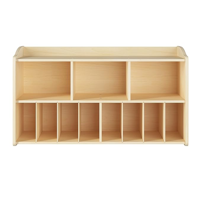 Foundations Wall-Mounted Diaper Organizer for Daycares, 3 Large & 8 Small Storage Compartments, Wood Construction, Maximum Durability