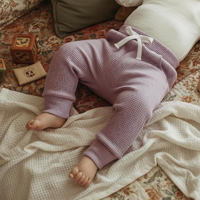 Sejardin Toddler Baby Boy Girl Pants 3 Pack Solid Color Elastic Waist Jogger Sweatpants Newborn Infant Casual Bottoms
