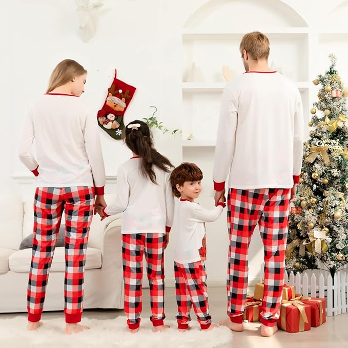 Schbbbta Family Matching Pajamas Holiday Sleepwear Long Sleeve Pjs Sets