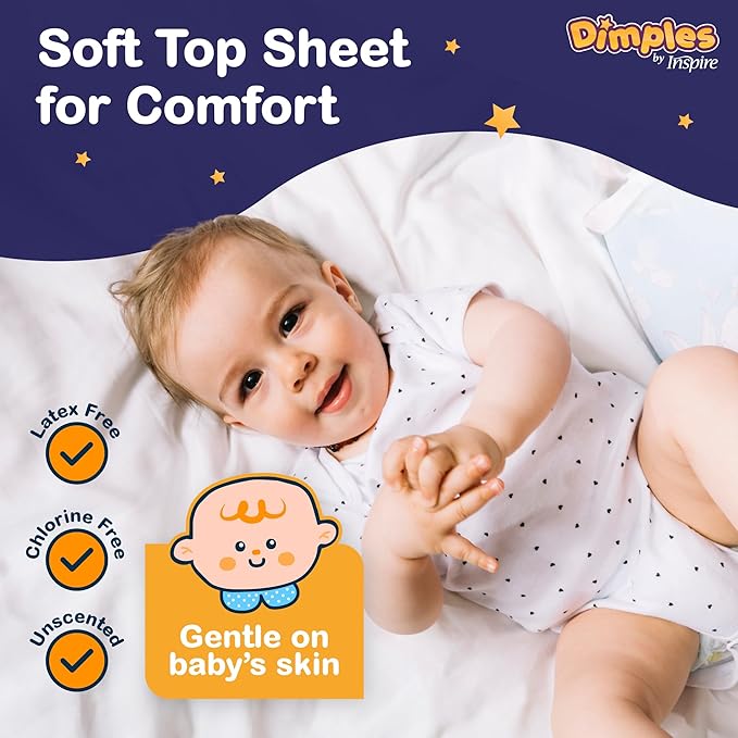 Inspire Ultra Dimples Diaper Booster Pads, One Size Fits All, 42 Count, Unisex-Babies