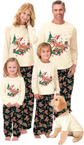 Awoscut Christmas Family Matching Pajamas Christmas Pjs Holiday Nightwear Sleepwear Sets Long Sleeve Pjs