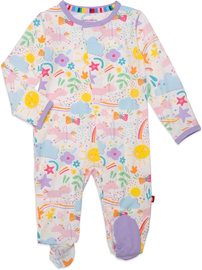 Magnetic Me Girls Modal Magnetic Baby Footie Pajamas | Silky Soft Modal Fabric | Baby Sleepers Available Sizes PRE - 24M