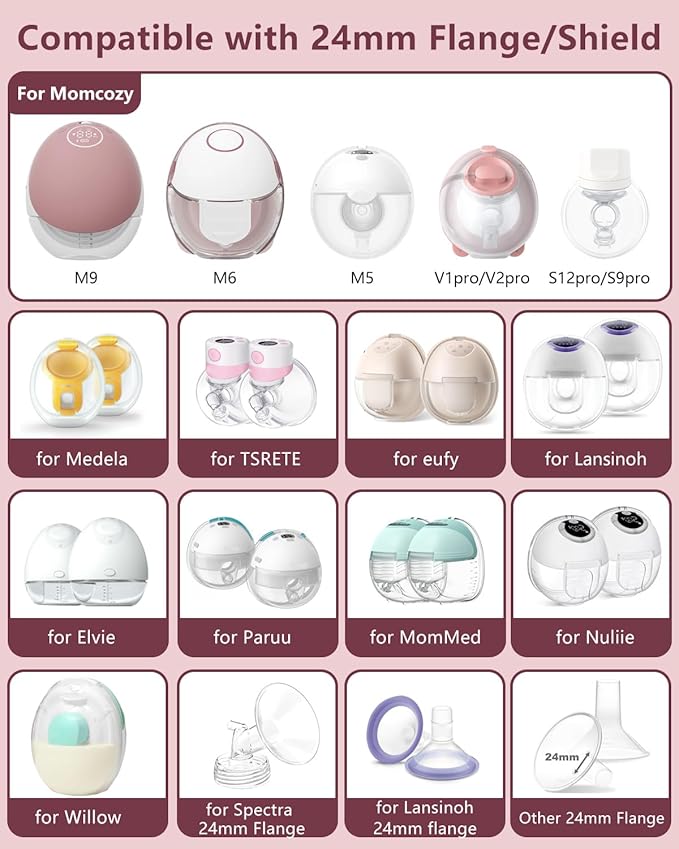 1pcs Breast Pump Flange Insert 21mm Compatible with Momcozy M9/M6/M5/S12 Pro/S9 Pro/V1 Pro/V2 Pro Wearable Breast Pump, Replace for Momcozy Pump Flange Insert, BPA Free, OEM, Not Original Parts