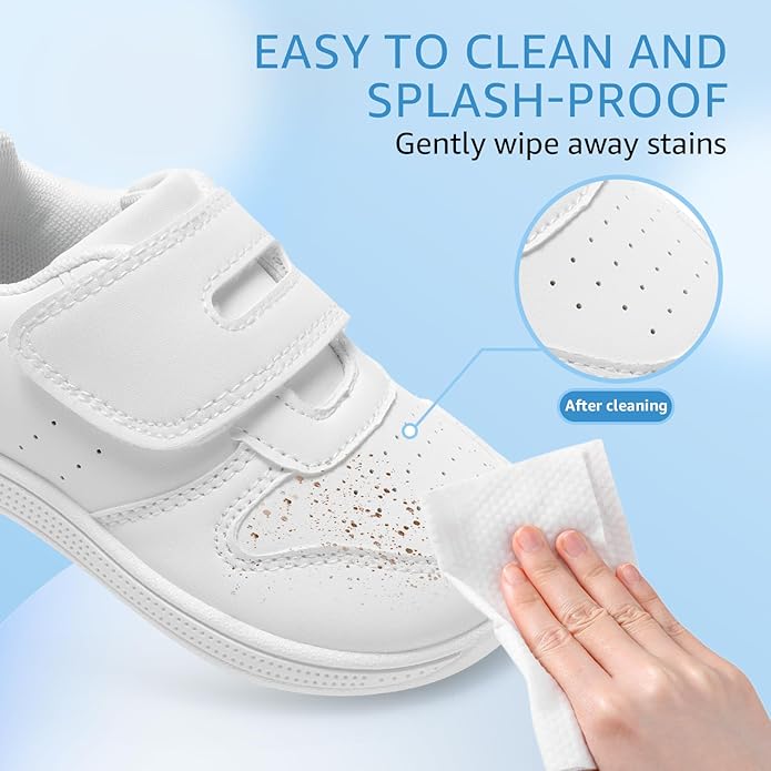 Toddler Wide Toe Box Barefoot Shoes Boys Girls Sneakers Zero Drop Kid Tennis Running Shoes Lightweight Non-Slip Comfortable Leather First Walking Shoe Outdoor Activities School
