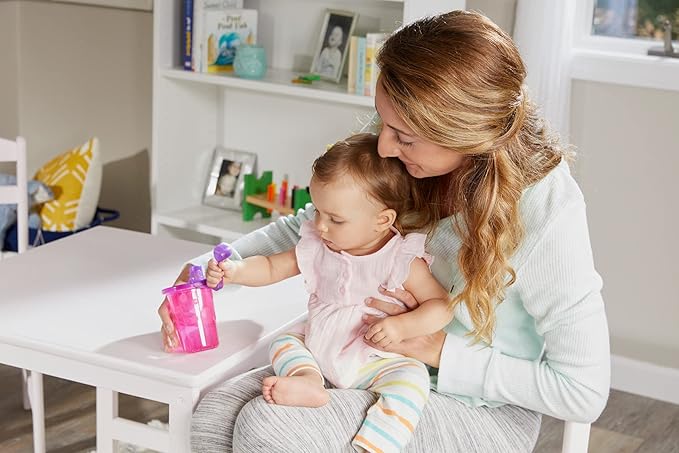 Take & Toss Toddler Sippy Cups - Multicolored Toddler Cups with Lids - Toddler Sippy Cups and Party Supplies - Baby Feeding Essentials - 10 Oz - 4 Count