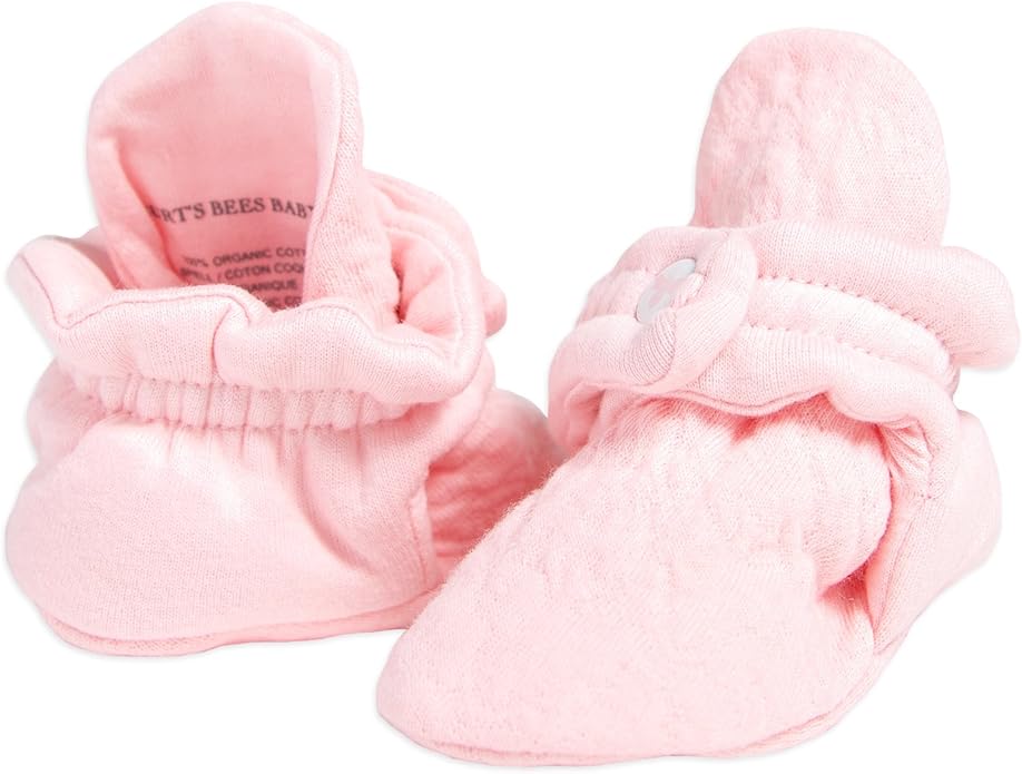 Burt's Bees Baby Unisex Booties Organic Cotton Newborn Essentials Shoes for Infants