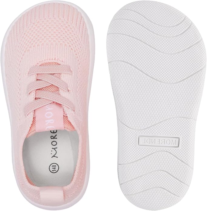 MORENDL Toddler Wide Toe Box Barefoot Shoes Baby First Walking Shoes Boys Girls Non-Slip Zero Drop Minimalist Sneakers